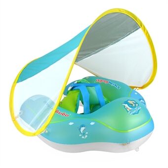 SWIMBOBO Opblaasbare Ring voor baby\'s, drijvend, liggend zwemtrainer met zonnescherm