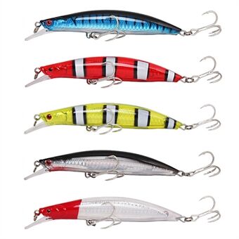 XY-614 5 stuks / set Levensechte Minnow Vishengel Hard ABS Casting Kunstaas Zinkende Crankbait met Dubbele Haken.