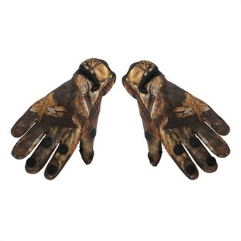 1 paar Vissen Handschoenen Camouflage Vissen Flip Vinger Slijtvaste Handschoenen voor Fietsen Schieten Jacht Vangst Vis Tool - Maat: XL