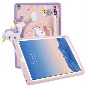 Voor iPad 9,7-inch (2017) / (2018) / iPad Air (2013) / Air 2 Hoesje met Cartoon Paarden Design en Tablet Kickstand Cover.