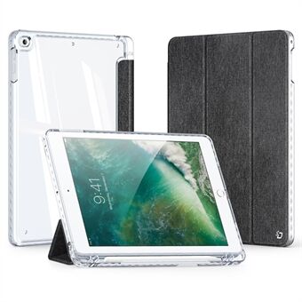 DUX DUCIS Unid Serie voor iPad 9.7-inch (2017) / (2018) / Air (2013) / Air 2 Hoesje Auto Wake / Sleep PU lederen hoesje met doorzichtige achterkant voor tablet.