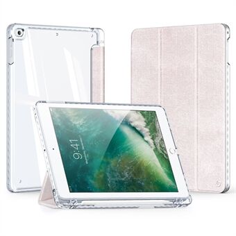 DUX DUCIS Unid Serie voor iPad 9.7-inch (2017) / (2018) / Air (2013) / Air 2 case automatisch ontwaken / slaap PU lederen transparante achterkant tablet hoes.