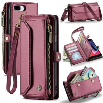 CASEME C36-serie voor iPhone 6 Plus / 6s Plus / 7 Plus / 8 Plus case lederen crossbody portemonnee telefoonhoesje