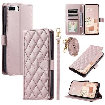 Voor iPhone 6 Plus / 6s Plus / 7 Plus / 8 Plus Hoesje Portemonnee PU Lederen Schoudertas Telefoonhoesje.