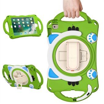 360 graden draaibare ingebouwde standaard Schokbestendige PC + silicone hoes met handgreep handgreep voor iPad mini (2019) 7.9 inch / mini 4 / 3 / 2 / 1