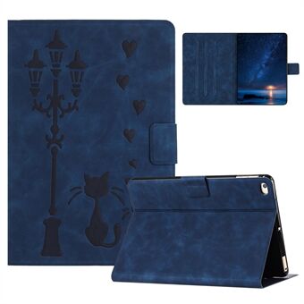 Voor iPad mini (2019) 7,9 Inch / Mini 4 / mini 3 / Mini 2 / Mini Hoesje Koppel Kat Gegraveerd Microfiber Leren Slim Tablet Hoes