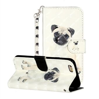 Light Spot Decor Patroon Afdrukken Portemonnee Stand Lederen Telefoon Shell voor iPhone 6/6s 4.7 "