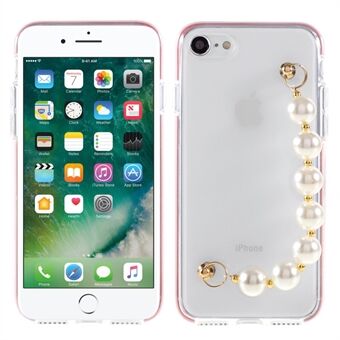 Anti-drop tweekleurige TPU-telefoonhoes met parelriem voor iPhone 7 / iPhone 8 / iPhone SE 2020/2022