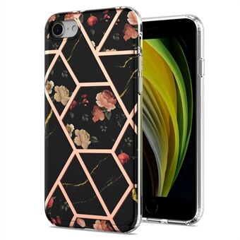 2.0mm IMD IML Marmer Bloemenpatroon Electroplating Telefoonhoesje voor iPhone 7 4.7 inch/8 4.7 inch/SE (2020)/SE (2022)