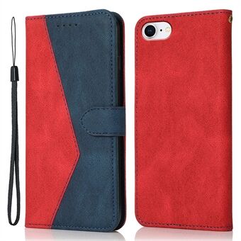 Anti-Drop Anti-kras Dual Color Wallet Stand Design Leren telefoonhoes met handige riem voor iPhone 6 / iPhone 6S / iPhone 7 / iPhone 8 / iPhone SE 2020/2022 4,7 inch