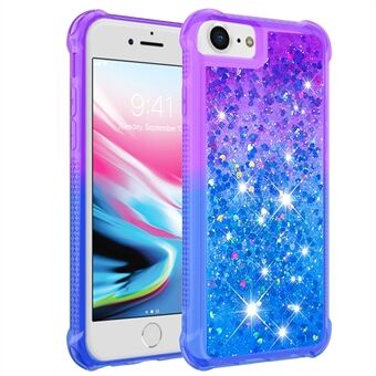 Voor iPhone SE (2022)/SE (2020)/8/7 4.7 inch YB Quicksand Series-3 Gradient Kleur Telefoonhoesje Drijvende Bling Quicksand TPU Vloeiende Schokbestendige Telefoonhoes