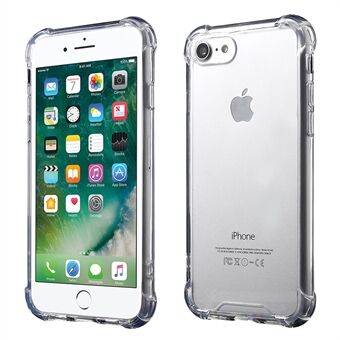 Voor iPhone SE (2020) / SE (2022) / 8/7 4,7 inch Valbestendige TPU Edge + heldere acryl telefoonhoes Antikras telefoonhoes - transparant