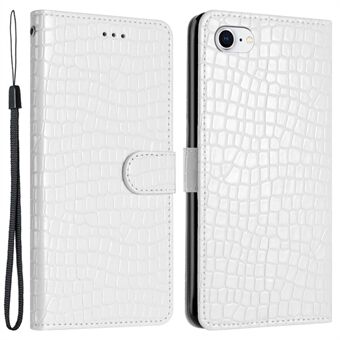 Flip Cover voor iPhone 6 / 6s / 7 / 8 Crocodile Texture Stand Phone PU Leather Wallet Case met Handriem