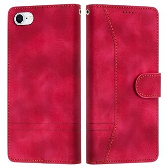 L002 Voor iPhone 7 / 8 4,7 inch / SE (2022) / SE (2020) Leren Portemonnee Telefoonhoesje met Retro Lijnen Gedrukte Stand Cover