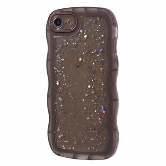 JTW-serie voor iPhone 7 / 8 / SE (2020) / SE (2022) hoesje met glittersterren en golfrand TPU-cover.