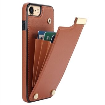 Voor de iPhone SE (2022) / SE (2020) / iPhone 7 / 8 4.7 inch Mobiele Telefoonhoesje TPU+Leer Metalen Decoratie Kaarthouder Cover