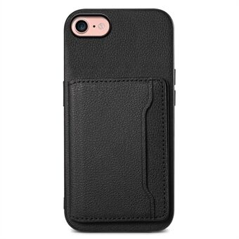 Voor iPhone 7 / 8 / SE (2020) / SE (2022) Kaartsleuven Hoesje Kalf Textuur PU+TPU Kickstand Telefoonhoes