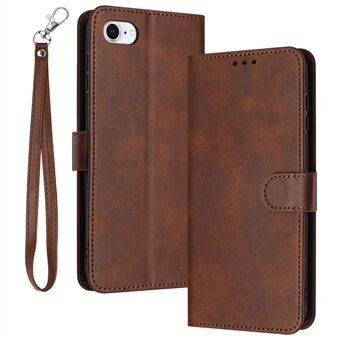 Voor iPhone 6 / 7 / 8 / SE (2020) / SE (2022) Schokbestendige leren telefoonhoesjes Kalfsleren textuur Stand Cover Portemonnee