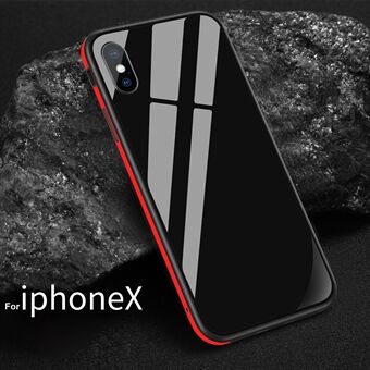 SULADA TPU + Metal Frame + Tempered Glass Hybrid Phone Shell for iPhone XS / X