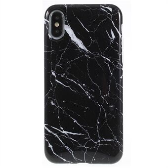 Voor iPhone XS/X 5.8 inch Marmer Patroon IMD TPU Mobiele Telefoon Case - Zwart