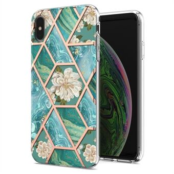 Voor iPhone X / XS 5.8 Inch Smooth Touch Marmer Ontwerp Galvaniseren IMD IML Soft TPU Beschermhoes: