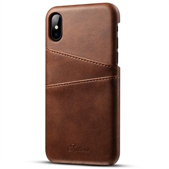 SUTENI schokbestendig PU-leer en pc-hoes voor mobiele telefoon Telefoonhoes met kaarthouders voor iPhone X / XS 5,8 inch