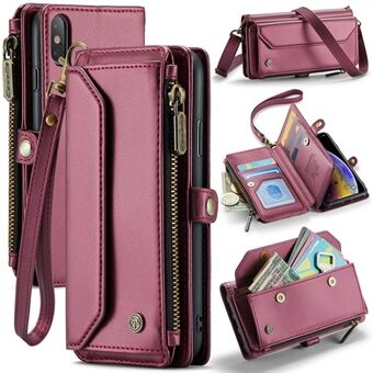 CASEME C36-serie voor iPhone X / XS Crossbody-hoes 
RFID-blokkerende PU-leren rits-telefoonhoes.