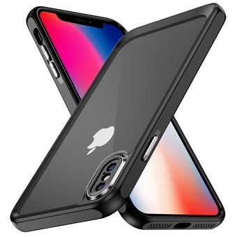 Voor iPhone X / XS 5,8 inch kristalheldere telefoonhoes Schokabsorptie TPU + acryl achterkant