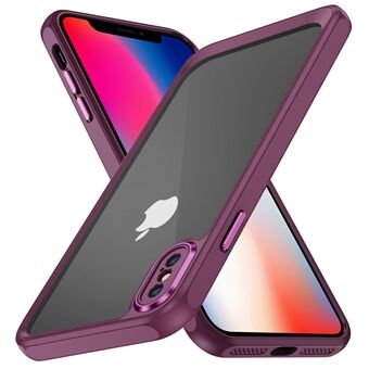 Voor iPhone X / XS 5,8 inch kristalheldere telefoonhoes Schokabsorptie TPU + acryl achterkant