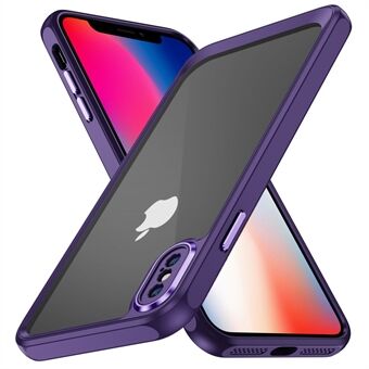 Voor iPhone X / XS 5,8 inch kristalheldere telefoonhoes Schokabsorptie TPU + acryl achterkant