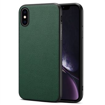 Voor iPhone XS 5.8 inch / X Achterkant Hoesje PC+TPU+PU Leder Kalfs Textuur Smartphone Hoesje