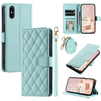 Voor iPhone X / XS hoesje Rhombus Grid Lederen Telefoonhoesje met Portemonnee en Stand