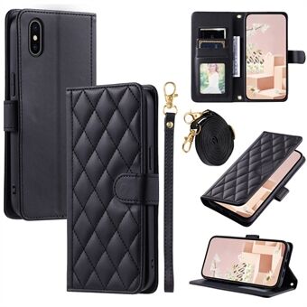 Voor iPhone X / XS hoesje Rhombus Grid Leren telefoonhoesje met portemonnee en standaard