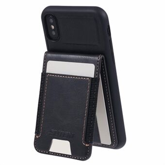 SUTENI H03 voor iPhone X / XS 5,8 inch hoesje van PU-leer met een gewaxte textuur en een kaarthouder.