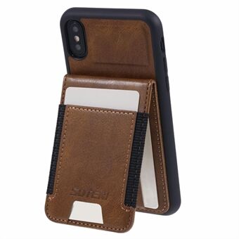 SUTENI H03 voor iPhone X / XS 5.8 inch hoesje met PU-leer en gewaxte textuur, inclusief kaarthouder.