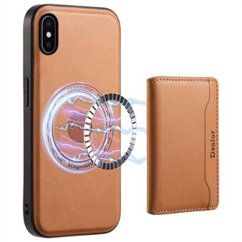 DENIOR voor iPhone X / XS 5.8 inch Magnetische Telefoonhoesje Anti-val Cover met Verwijderbare Kaartsleuven