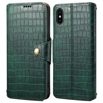 Voor iPhone X / XS Portemonnee Telefoonhoesje Anti-Kras PU Leren Hoesje met Standfunctie Krokodillenprint