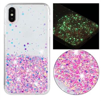 TPU Telefoonhoesje voor iPhone X / XS 5,8 inch hoesjes Anti-kras Epoxy Glitter Fonkelende Lumineuze Telefoonhoes