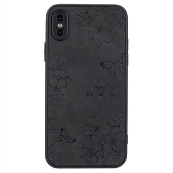 Voor iPhone X/XS 5.8 Inch Retro Telefoonhoesje met PU-leer gecoate TPU+PC Anti-Kras Hoesje