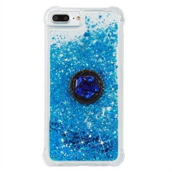 Glitter Powder Quicksand Rhinestone Decor Kickstand TPU Phone Shell for iPhone 6 Plus/6s Plus/7 Plus/8 Plus