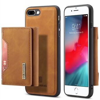 DG.MING M2-serie afneembare portemonnee lederen tas standaard magnetische hoes compatibel met draadloos opladen voor iPhone 7 Plus 5,5 inch / 8 Plus 5,5 inch