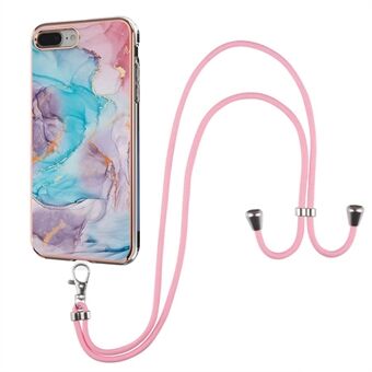 Super Slim IMD IML Vivid Pattern Design Soft TPU Phone Case with Lanyard for iPhone 8 Plus 5.5 inch/7 Plus 5.5 inch