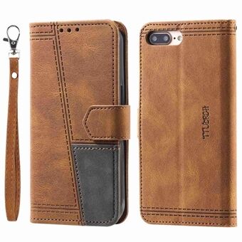 TTUDRCH 004 for iPhone 7 Plus/8 Plus 5.5 inch Wallet Style Splicing Design PU Leather Skin-touch Feeling Stand Anti-scratch Case with RFID Blocking Function