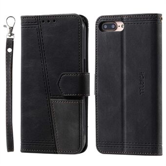 TTUDRCH 004 for iPhone 7 Plus/8 Plus 5.5 inch Wallet Style Splicing Design PU Leather Skin-touch Feeling Stand Anti-scratch Case with RFID Blocking Function