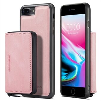 JEEHOOD For iPhone 7 Plus/8 Plus 5.5 inch Detachable 2-in-1 Shockproof Well-protected Leather Coated TPU Cell Phone Case with Kickstand Zipper Wallet