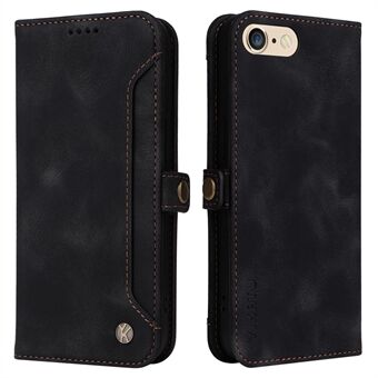 YIKATU YK-002 voor iPhone 6 Plus / 6s Plus / 7 Plus / 8 Plus Skin-touch gevoel telefoonhoes, buitenste kaartsleuf ontwerp Anti-val PU lederen portemonnee Stand Shell