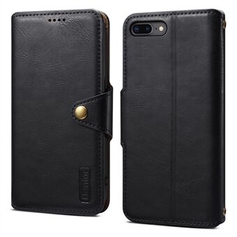 DENIOR Hoesje Portemonnee met Kaarthouder voor iPhone 7 Plus / 8 Plus van Koeienhuid Textuur PU Leer Flip Cover.