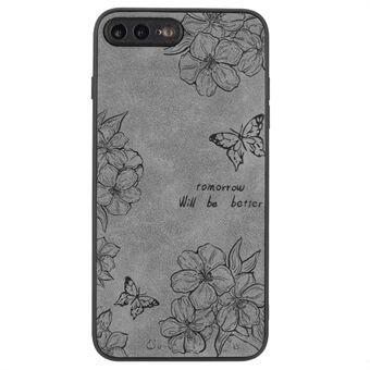 Bloemendesign telefoonhoesje voor de iPhone 7 Plus / 8 Plus, met een PU lederen coating en een PC+TPU cover.