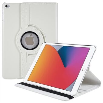 360 Degree Rotary Stand Litchi Grain Leather Case with Brand Hollow + Elastic Fasten Band for iPad 9.7 (2018) / 9.7 (2017) / Air 2 / Air
