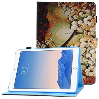 Voor iPad Air (2013) / Air 2 / iPad 9,7-inch (2017) / (2018) PU-lederen tablethoes Stikselpatroon Afdrukken Stand Cover met kaarthouder